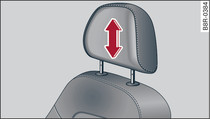 Asiento delantero de ajuste manual: Ajustar el apoyacabezas